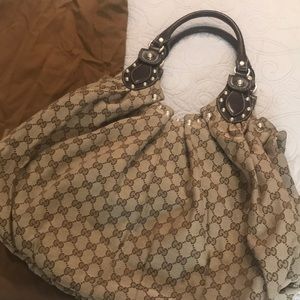 Gucci studded logo shoulder bag